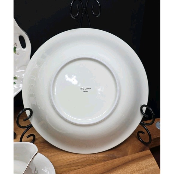 Home for the Holidays Soup Pasta Bowl Set of 4(OR 3) Christmas Holly Gold Rim 8" - Picture 10 of 14